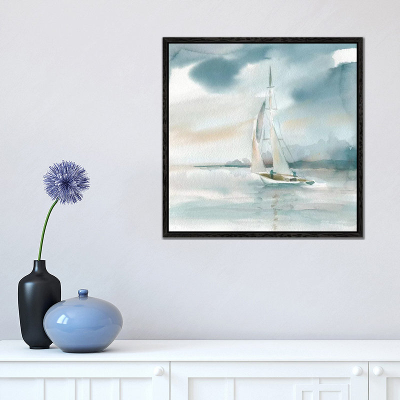 Subtle Mist by Carol Robinson - Painting on Canvas, 93.98 cm H x 93.98 cm W, Black Framed Canvas
