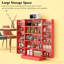 Rangement de cuisine en rouge, portes doubles, tablettes à 5 niveaux, 12 épices, fonction réglable-130040463