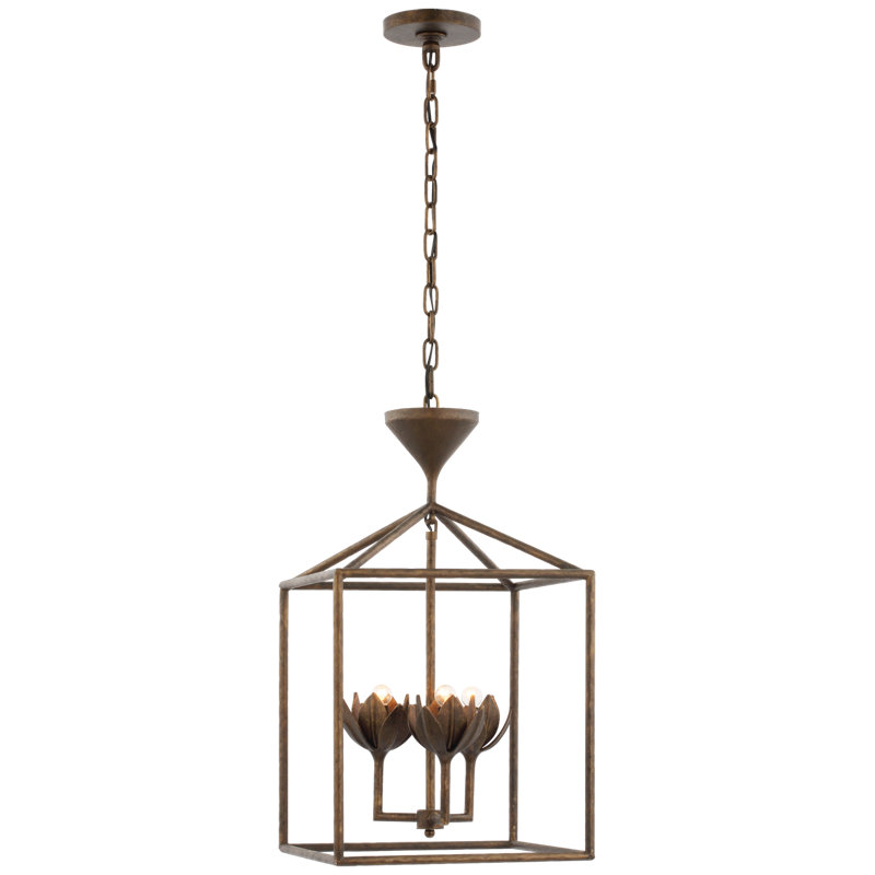 Alberto 3 - Light Chandelier, Antique Bronze Leaf