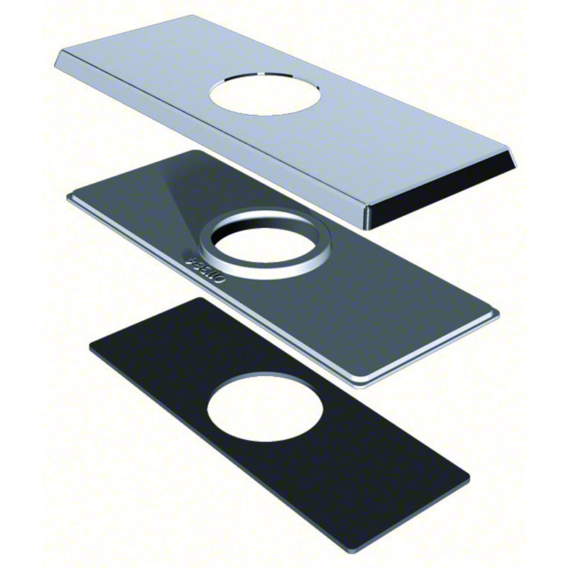 4" Centerset Square Cover Plate, Chrome