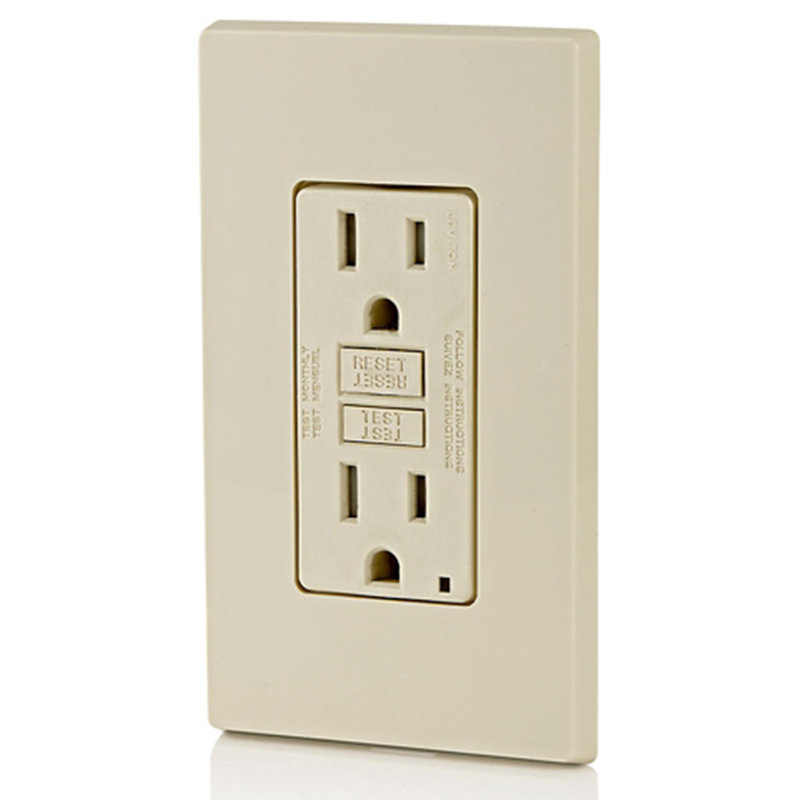 Leviton SmartlockPro 15 Amp 125 Volt Duplex Light Almond GFCI Outlet 5-15R 1 Pack