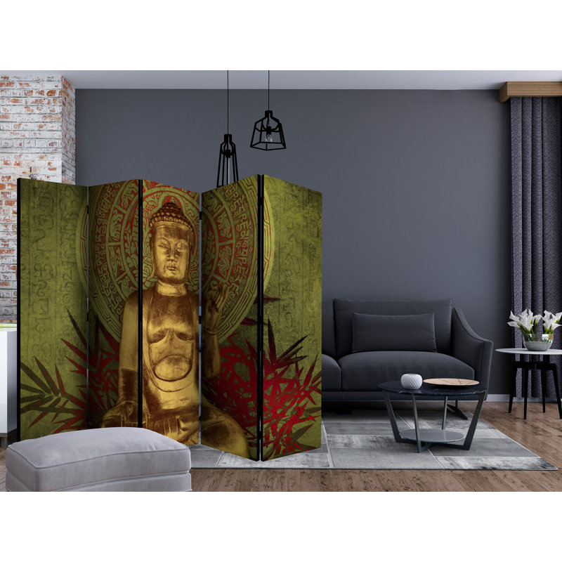 Geise 225cm W x 172cm H 5 - Panel Solid Wood Folding Room Divider
