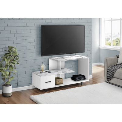 Meuble télé fonctionnel avec tiroir de rangement, centre multimédia pour le salon et la chambre à coucher, idéal pour un décor contemporain