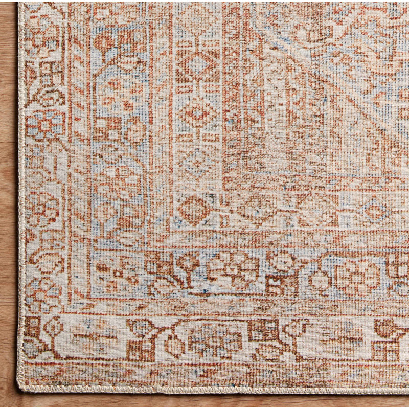 Chris Loves Julia x Loloi Jules Geometric Tangerine/Mist Area Rug, Square 1'6"