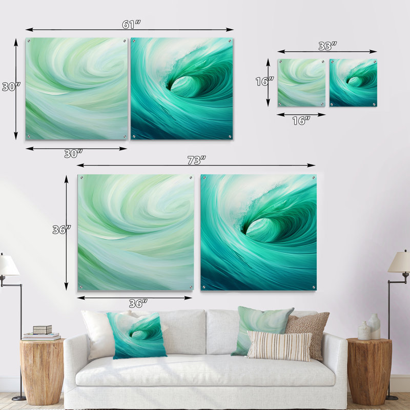 Prunty - Ensemble de 2 peintures murales abstraites en acrylique, H 36 po x l 73 po
