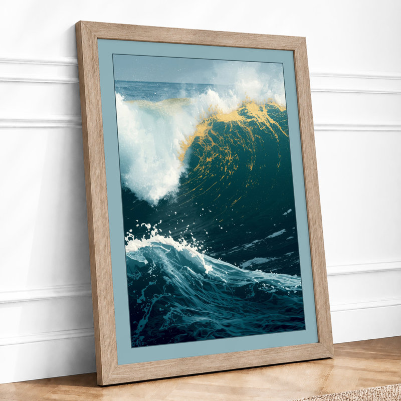 Wave At Crest Coastal - Print, Oak, A3 - 42.0 x 29.7 cm