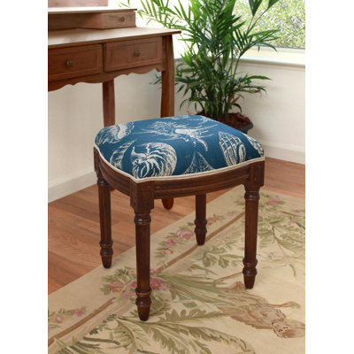 Tabouret de coiffeuse en lin marine