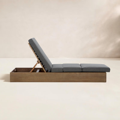 Fatima 28" Eucalyptus Patio Chaise Lounge