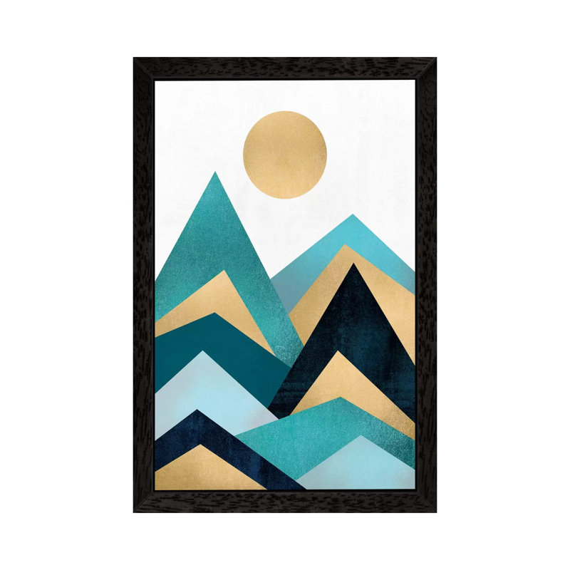 Waves - Floater Frame Print on Canvas, 152.5 cm H x 101.5 cm W, Black Framed