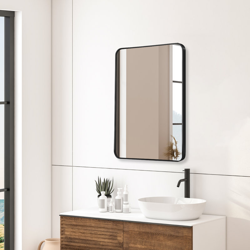 Bonia Metal Rectangle Mirror, 22" x 30", Black