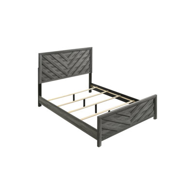 Lit simple de style moderne en bois gris Denver