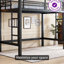 Lit mezzanine en métal avec échelles doubles et garde-corps, simple TG, noir-543058244-538982463
