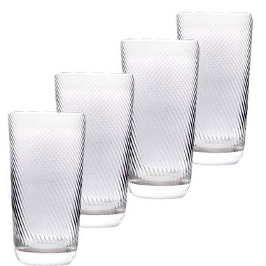 Mikasa Gail Optic Highball Tumbler Cups, Clear