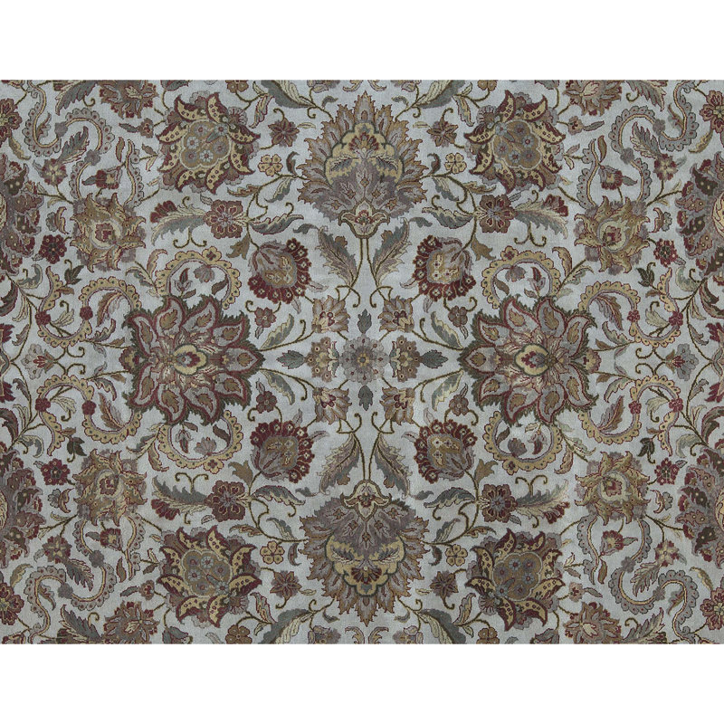 Tapis brun et ivoire de haute qualité noué à la main