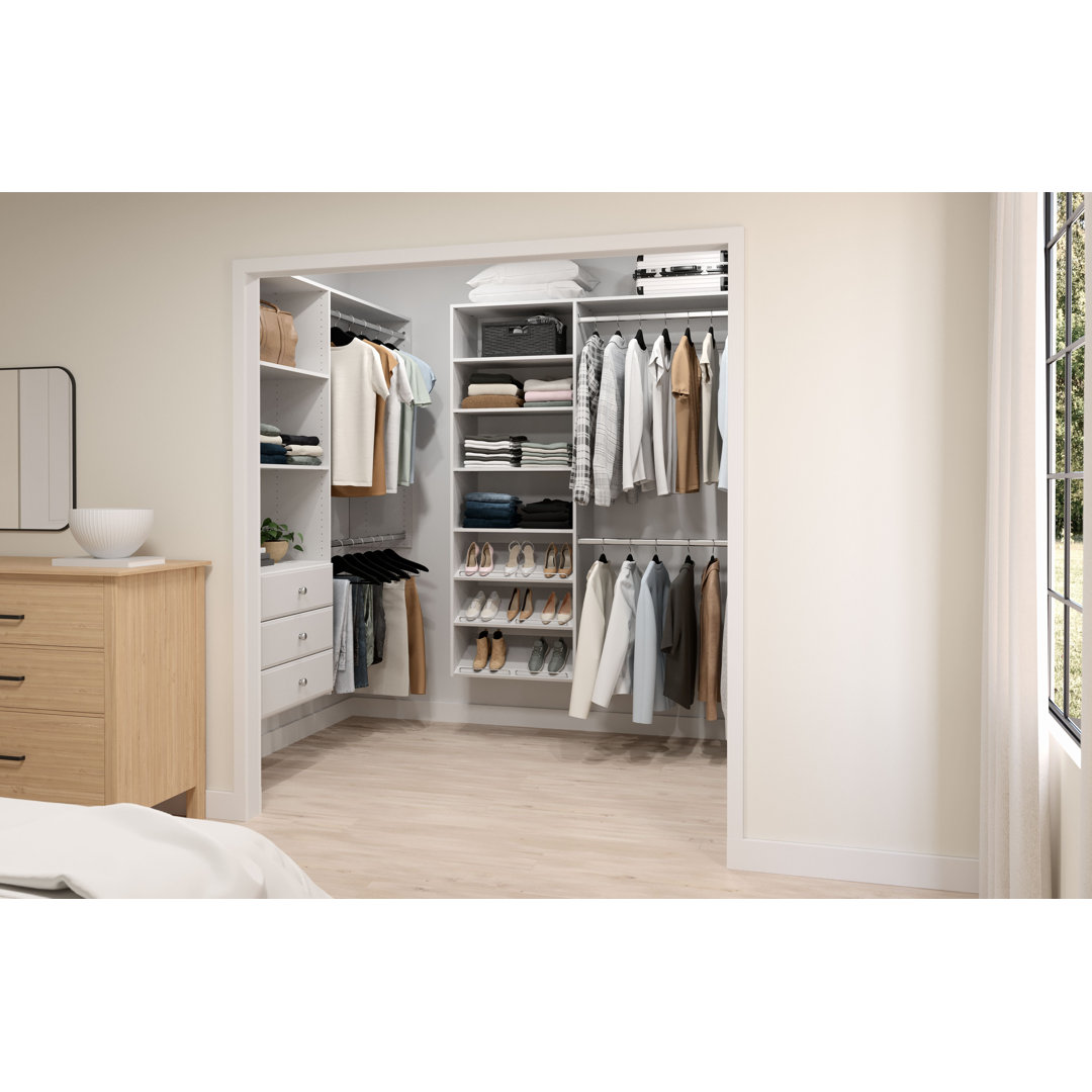 Liz 36 In. - 60 In. W Truffle Wood Closet System Dotted Line™