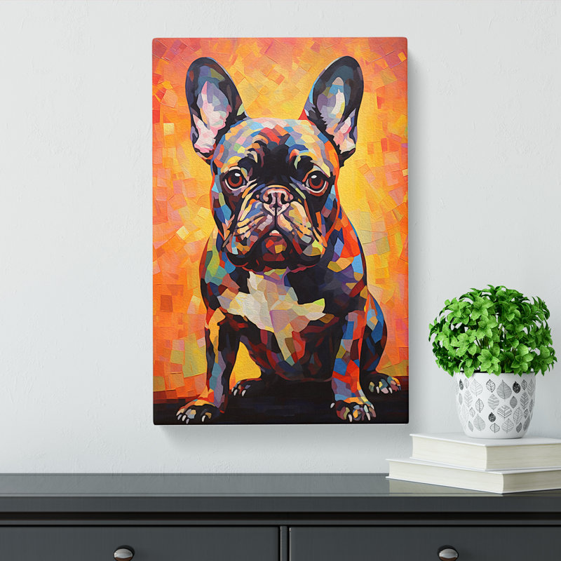 French Bulldog Hard Edge No.2 - Wrapped Canvas Print, 50cm H x 35cm W x 3cm D