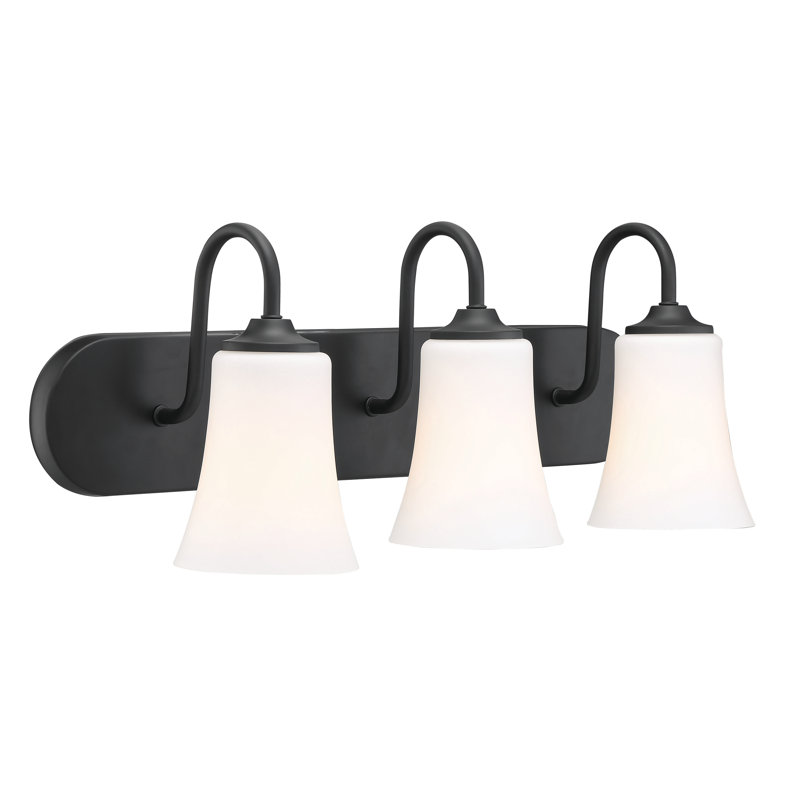 Neomi 3 - Light Dimmable Vanity Light, White Frosted, Flat Black