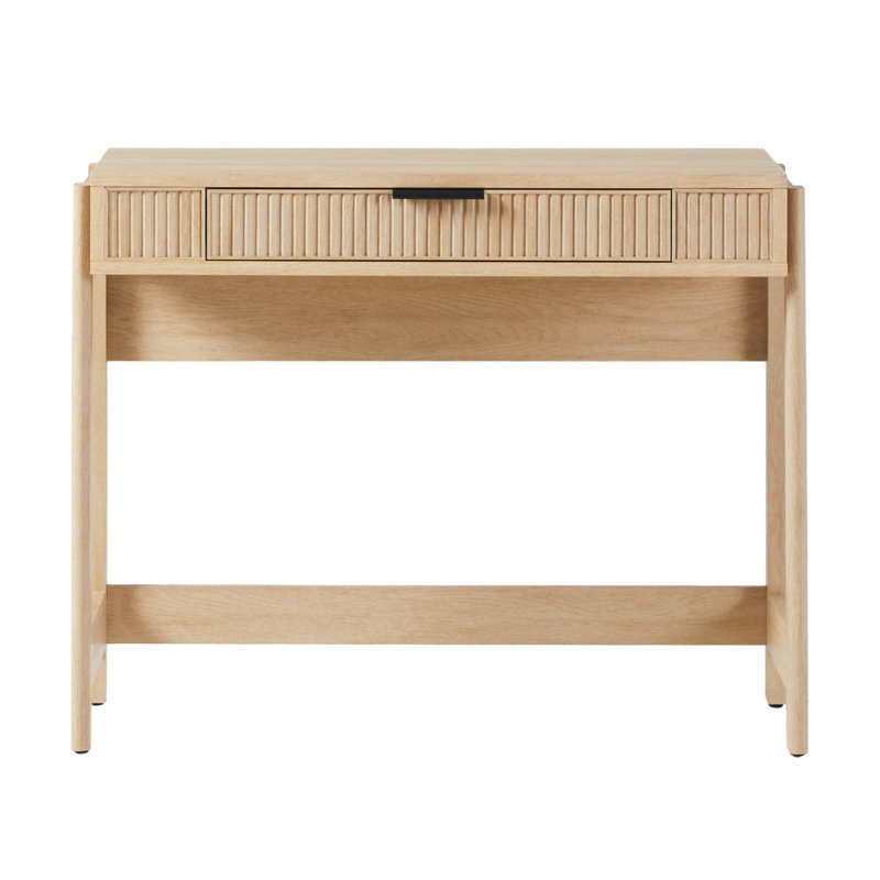 Jorah Reeded Lift-Top Desk with Drawer, Coastal Oak