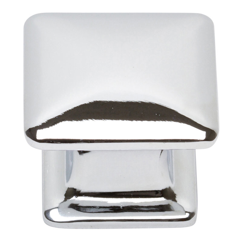 Alcott 1 1/4" Length Square Knob, Polished Chrome