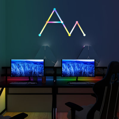 Keerath Smart Triangle Light 7 Pack RGB LED Wall Light, Perfect for Gaming Room, Party