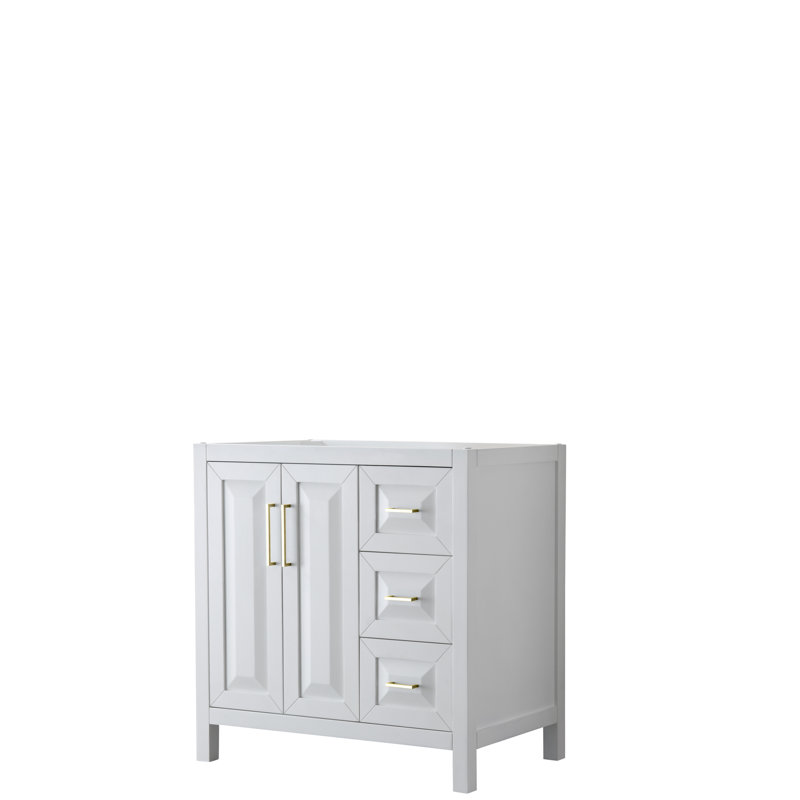 Daria 36'' W Single Vanity, White/Gold