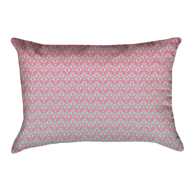 Coussin Katelyn Elizabeth, Simili suède, Rose et vert ombragé