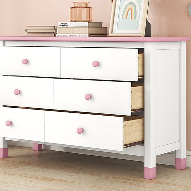 Analyser la commode décorative, Blanc / rose