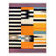 Tapis décoratif à rayures multicolore lavable-1500065488