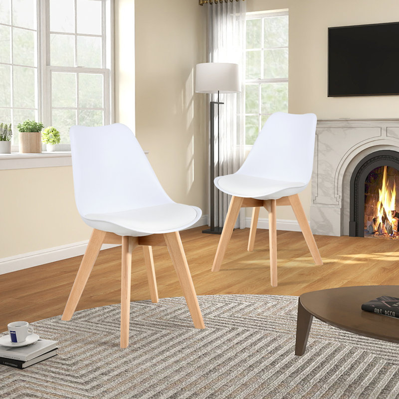 Chaise d'appoint rembourrée Pascal, Blanc