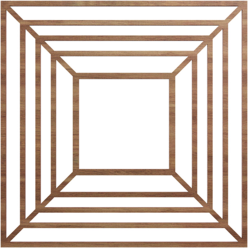 Médaillon de plafond 26 po x P 9 po x P 9 po x H 3/8 po Raven, H 18 po x l 18 po x P 0,38 po, Noyer