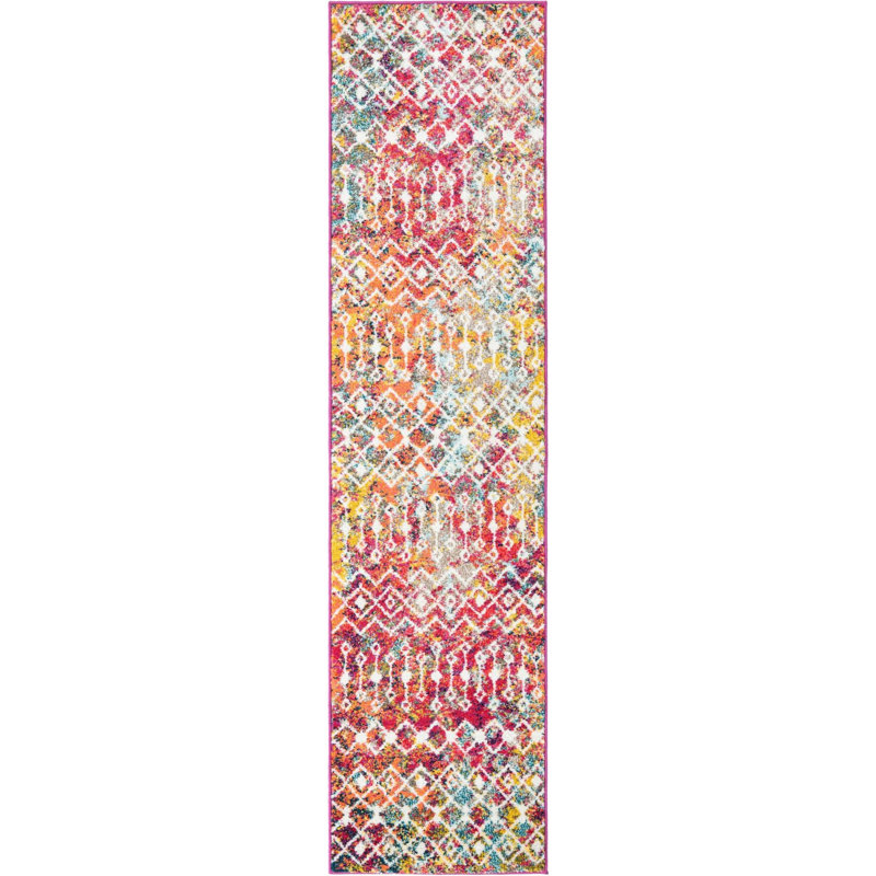 Geometric Indoor Rug, Runner 2' x 8'