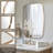 Modern Oblong Oval Bathroom Vanity Mirror | Stainless Steel Frame-1989191404-2003551136