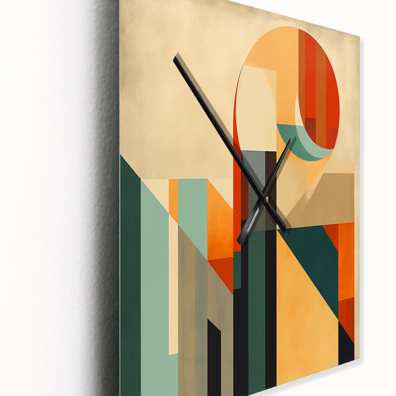 Full Moon Symphony Midcentury Abstract I - Horloge murale abstraite Mid-Century, Très grand