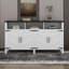 Buffet moderne à 4 portes avec tablettes réglables et armoire de rangement semi-ouverte-203077618