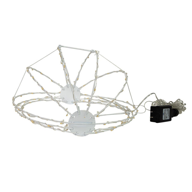 Kurt Adler LED Foldable Metal Sphere, 12" H x 12" W x 12" D, Warm White