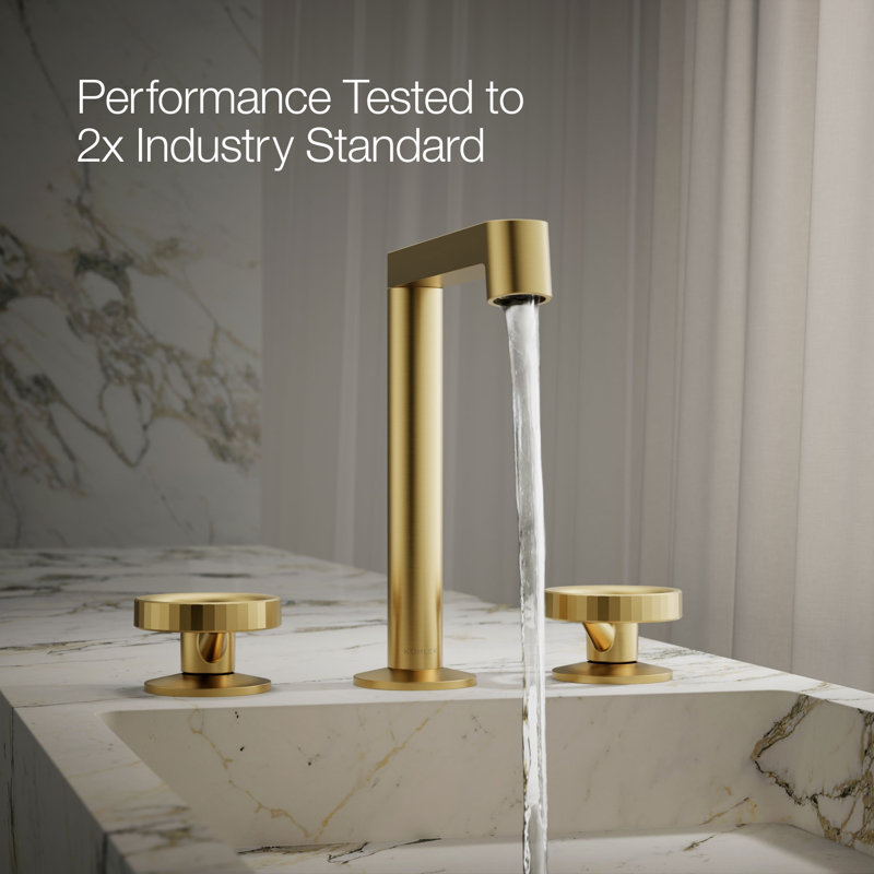 Components™ Bathroom Sink Handles with Industrial Design, Vibrant Brushed Moderne Brass