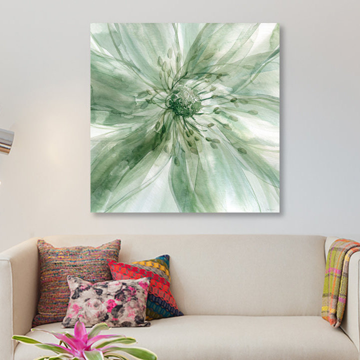 «Macro Sage Flower», impression sur toile, H 18 po x l 18 po x P 1,5 po, Pas de tapis, Toile tendue