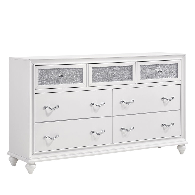 Commode 7 tiroirs Jenali, Blanc
