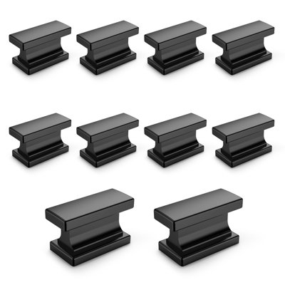 Paquet de 10 boutons d'armoire monotrou en alliage de zinc, poignées rectangulaires modernes pour garde-robe de cuisine