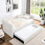 Lit de jour simple moderne beige en velours côtelé avec fonction coulissante-1133486866
