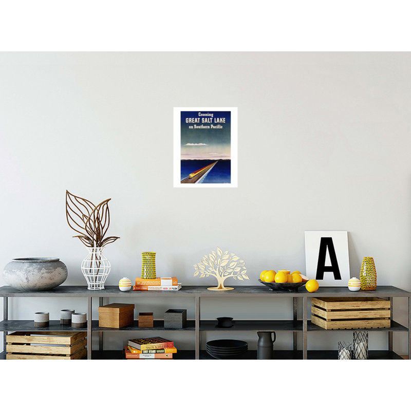 «Crossing Great Salt Lake on Southern Pacific» par Haines Hall - Impression giclée, H 20 po x l 16 po