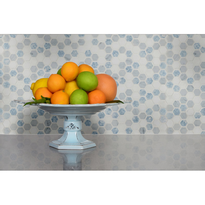 Loredana Hexagon 12 in. x 12 in. Polished Marble Mosaic Floor and Wall Tile
