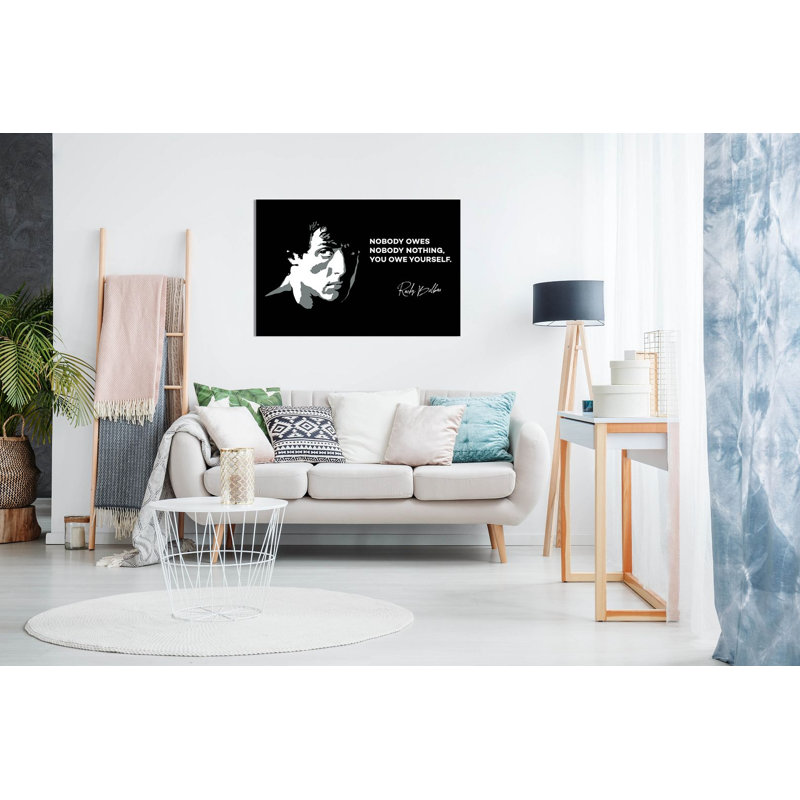 Rocky Print You Owe Yourself Quote - Wrapped Canvas Print, 31cm H x 46cm W