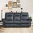 85.43'' Wide Classic Microfiber Manual Reclining Sofa With Dual Side Pull Levers & Nailhead Trim-113374157