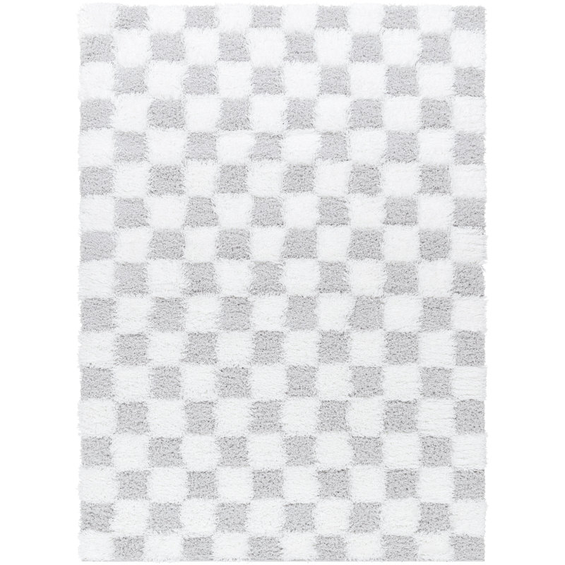 Gorney Checkered Indoor Rug, Rectangle 6'7" x 9'6"