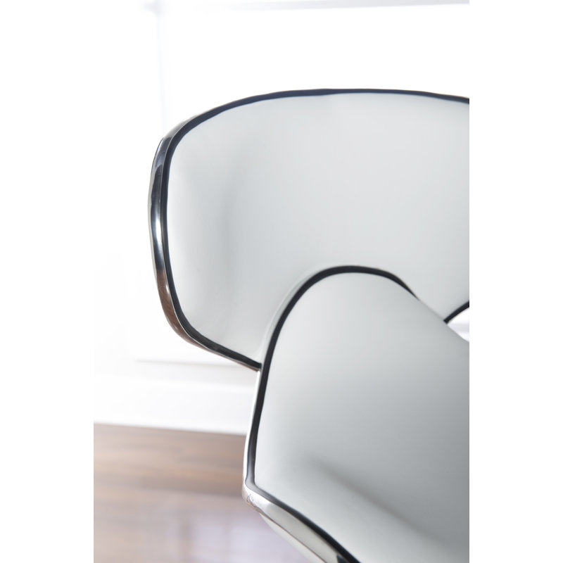 Tabouret de bar pivotant à hauteur réglable Aishvi, Blanc