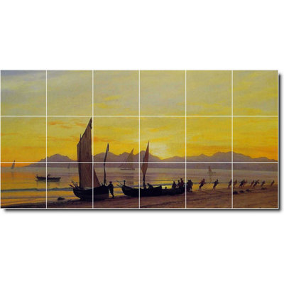 25.5" x 12.75" Ceramic Painting Decorative Mural Tile 4.25" x 4.25"