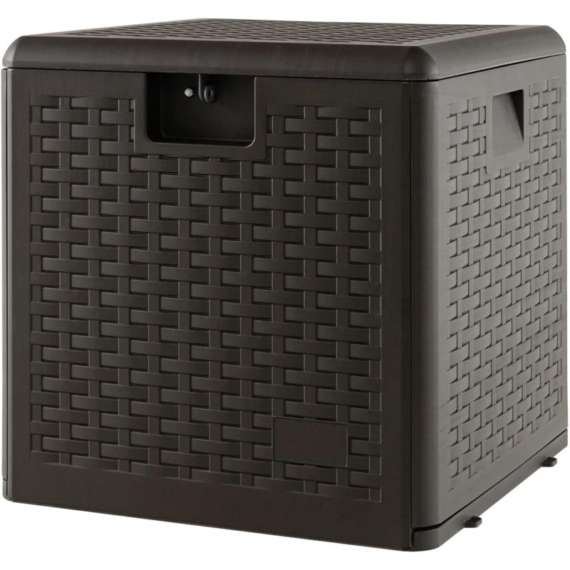 17 Stories Iarlaith 52cm W 23L Water Resistant Lockable Deck Box in Brown