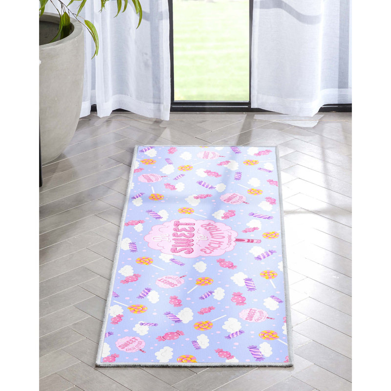Tapis lilas bien tissé Crayola, Tapis de couloir 1 pi 8 po x 5 pi