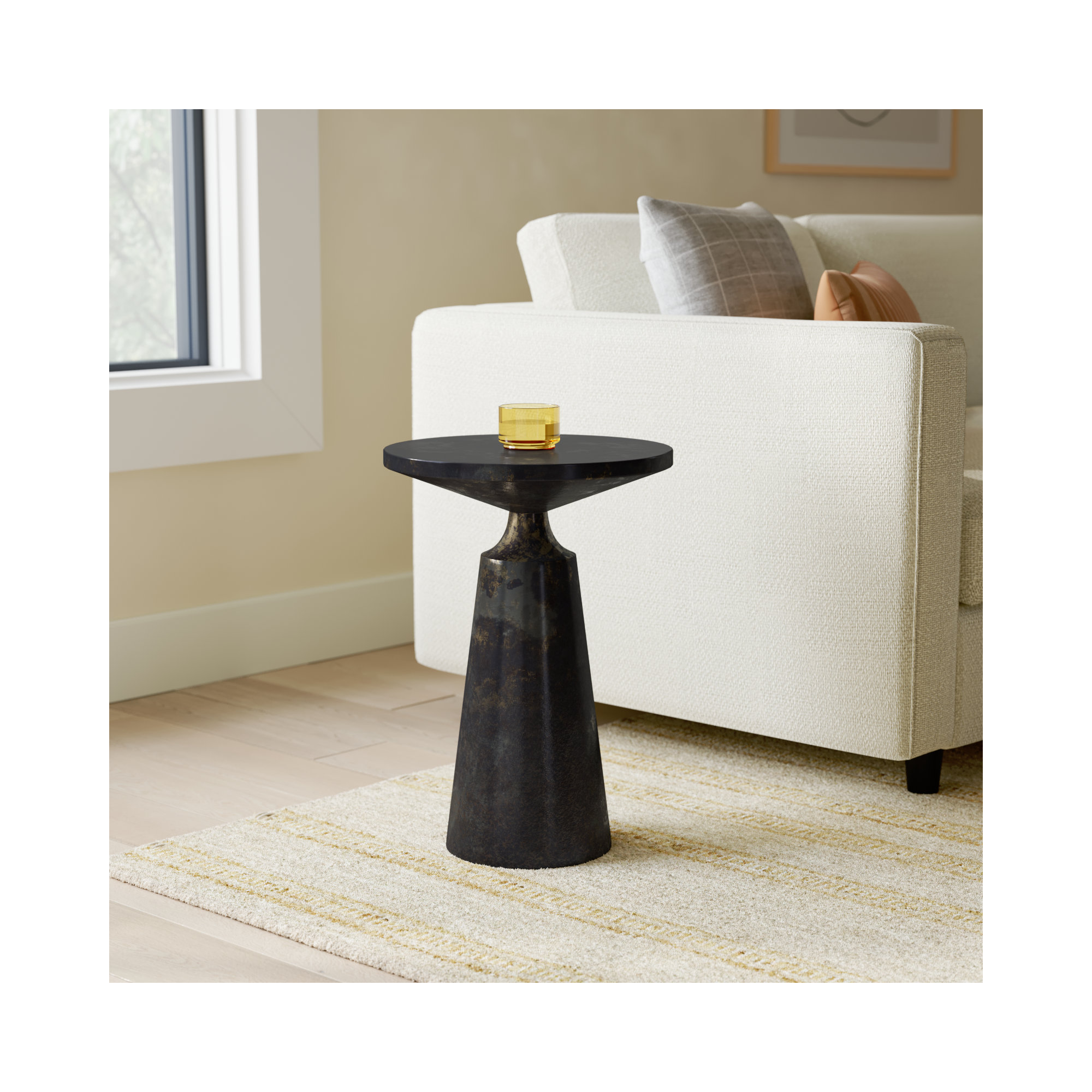 Antoni Aluminum Pedestal End Table